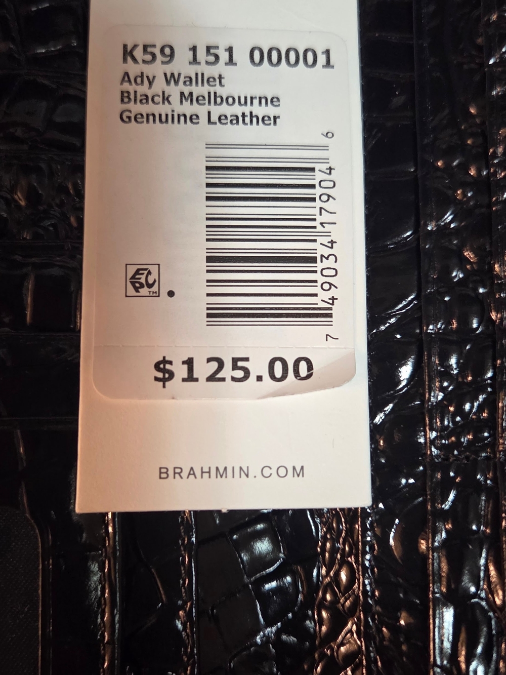Brahmin Black Melbourne Ady Wallet With Gold Hardware - Picture 4 of 6
